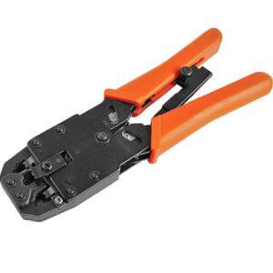 8 pins RJ-45 6 pins RJ-12 4 pins RJ-11 Crimper Cut Strip Crimping Tool Kit with Ratchet Orange Colour Hood RoHS CBC-RJ1245