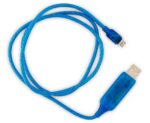 1m LED Light Up Visible Flowing Micro USB Charger Data Cable Blue Charging Cord for   Android Mobile Phone