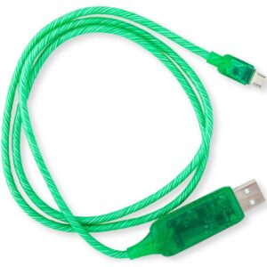 1m LED Light Up Visible Flowing Micro USB Charger Data Cable Green Charging Cord for   Android Mobile Phone