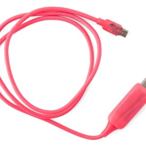 1m LED Light Up Visible Flowing Micro USB Charger Data Cable Pink Charging Cord for   Android Mobile Phone