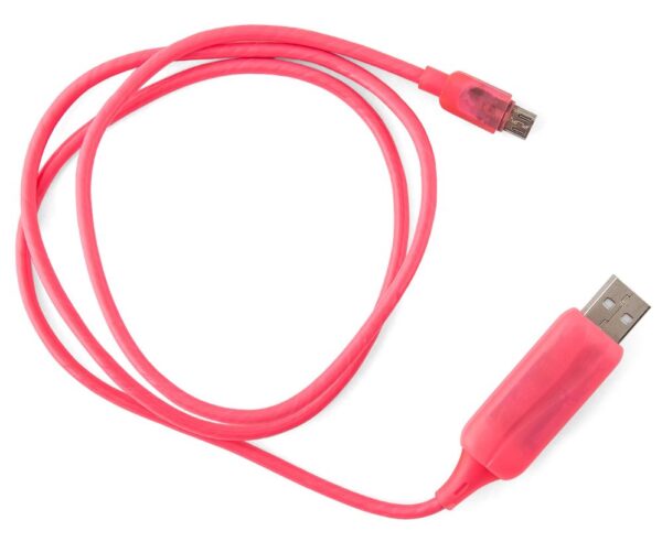 1m LED Light Up Visible Flowing Micro USB Charger Data Cable Pink Charging Cord for   Android Mobile Phone