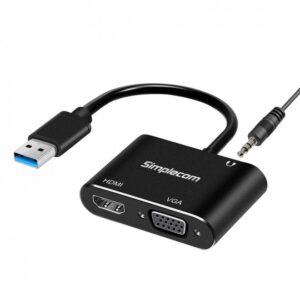 DA316A USB to HDMI + VGA Video Card Adapter with 3.5mm Audio