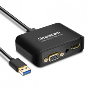 DA326 USB 3.0 to HDMI + VGA Video Adapter with 3.5mm Audio Full HD 1080p - Works With NUCs