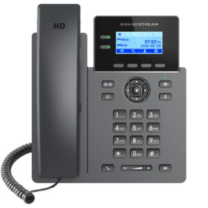 GRP2602P 2 Line IP Phone  4 SIP Accounts  132x48 Backlit Screen  HD Audio  Powerable Via POE