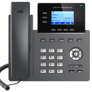 GRP2603P 3 Line IP Phone  6 SIP Accounts  132x48 Backlit Screen  HD Audio  Powerable Via POE