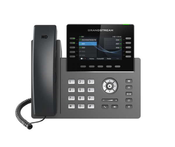 GRP2615 10 Line IP Phone  16 SIP Accounts  480x272 Colour Screen  HD Audio  Powerable Via POE