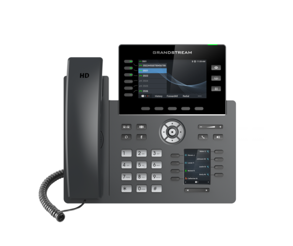 GRP2616 6 Line IP Phone  6 SIP Accounts  480x272 Colour Screen  HD Audio  Integrated Bluetooth+WiFi  Powerable Via POE