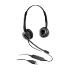 GUV3000 Dual Ear USB Headset  Noise Canceling Microphone  HD Audio  2m USB Cable  Suits Teams  Zoom  3CX  Inline Controls