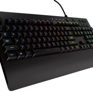 G213 Prodigy RGB Gaming Keyboard  16.8 Million Lighting Colors Mech-Dome Backlit Keys Dedicated Media Controls Spill-Resistant Durable LS