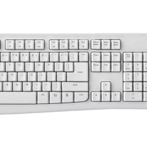 X1800Pro Wireless Mouse & Keyboard Combo - 2.4G  10M Range  Optical  Long Battery  Spill-Resistant Design 1000 DPI  Nano Receiver  Entry (White)