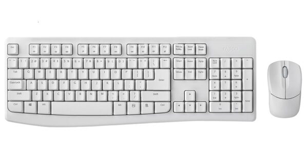 X1800Pro Wireless Mouse & Keyboard Combo - 2.4G  10M Range  Optical  Long Battery  Spill-Resistant Design 1000 DPI  Nano Receiver  Entry (White)