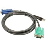 1.8m 3in1 VGA  USB Console KVM Split Cable HDB-15M to SPHD-15M