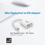 Mini DisplayPort(M) to DVI-D(F) Adapter -Premium series with EMI Shielding