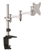 Monitor Stand Desk Mount 43cm Arm for Single LCD Display 21.5' 22' 23.6' 24' 27' 8kg 15° tilt 180° swivel 360° rotate VESA 75x75 100x100