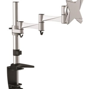 Monitor Stand Desk Mount 43cm Arm for Single LCD Display 21.5' 22' 23.6' 24' 27' 8kg 15° tilt 180° swivel 360° rotate VESA 75x75 100x100