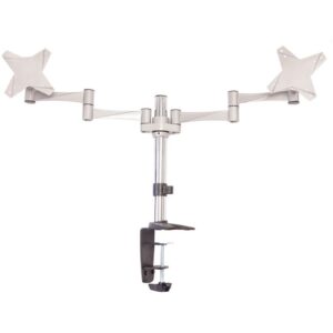 Dual Monitor Arm Desk Mount Stand 43cm for 2 LCD Displays 21.5' 22' 23.6' 24' 27' 8kg 30° tilt 180° swivel 360° rotate VESA 75x75 100x100