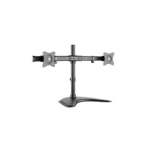 Curved Horizontal Rail Dual Monitor Array Desktop Stand Fit most 13'-27' Monitors Up to 8kg per screens. 360°Screen Rotation