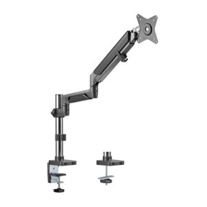 Single Monitor Pole-Mounted Epic Gas Spring Aluminum Monitor Arm Fit Most 17'-32' Monitors  Up to 9kg per screen VESA 75x75/100x100 Space Grey