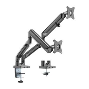 Dual Monitors Epic Gas Spring Aluminum Monitor Arm Fit Most 17'-32' Monitors  Up to 9kg per screen VESA 75x75/100x100 Space Grey