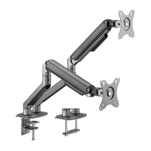 Dual Monitor Economical Spring-Assisted Monitor Arm Fit Most 17'-32' Monitors  Up to 9kg per screen VESA 75x75/100x100 Space Grey