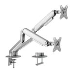 Dual Monitor Economical Spring-Assisted Monitor Arm Fit Most 17'-32' Monitors  Up to 9kg per screen VESA 75x75/100x100 Matte Grey