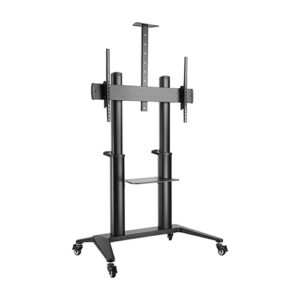 Ultra-Modern Large Screen Aluminum TV Cart Fit 70'-120' Up to 140kg- Black