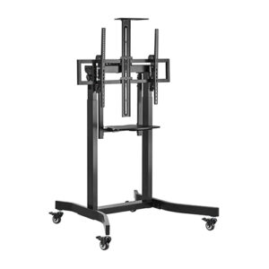 Deluxe Motorized Large TV Cart with Tilt  Equipment Shelf and Camera Mount Fit 55'-100' Up to 120Kg - Black