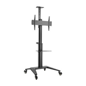 Ultra-Modern Aluminum TV Cart Landscape/Portrait Orientation Fit 37'-70' Up to 70Kg - Black