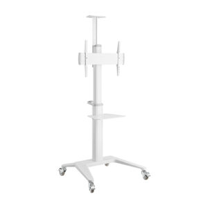 Ultra-Modern Aluminum TV Cart Landscape/Portrait Orientation Fit 37'-70' Up to 70Kg - White