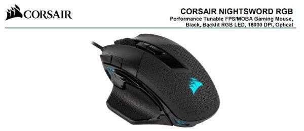 Nightsword RGB Smart Tunable  FPS/MOBA  18000 DPI  Gaming Mouse