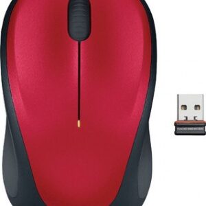 M235 Wireless Mouse Red Contoured design Glossy Comfort Grip Advanced Optical Tracking 1-year battery life