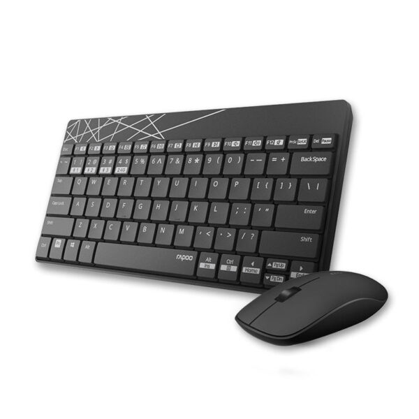 8000M Compact Wireless Multi-mode Bluetooth  2.4Ghz  3 Device Keyboard and Mouse Combo