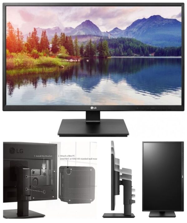 23.8' IPS 5ms Business. Full HD  Monitor w/HAS PIVOT - VGA/DVI/HDMI/DP USB Speakers VESA100mm Height Adjust Stand