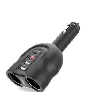 Gorilla Power Four Port USB-C PD & QC3.0 Car Charger with Cigar Lighter Splitter