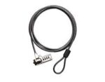 DEFCON Resettable T-Lock Combo Cable Lock with 2M Steel Cable/ Additional Locking - Black