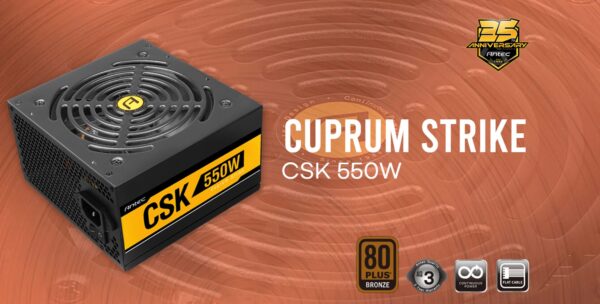 CSK550 80+ Bronze 550w  up to 88% Efficiency  Flat Cables  120mm Silent Fans  Continuous power PSU  AQ3