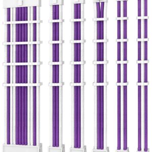 PSU - Sleeved Extension Cable Kit V2 - Purple / White. 24PIN ATX  4+4 EPS  8PIN PCI-E  6PIN PCI-E  Compatible with Standard PSU