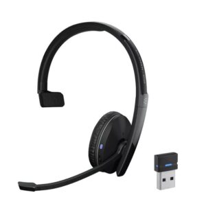 Adapt 230 on-ear single-sided Bluetooth headset with USB dongle UC optimised and  Teams certified Noise-cancelling mic