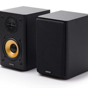 R1000T4 Ultra-Stylish Active Bookself Speaker - Uncompromising Sound Quality for Home Entertainment Theatre - 4inch Bass Driver Speakers BLACK