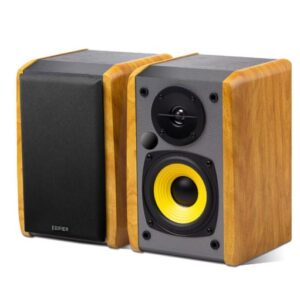 R1010BT - 2.0 Lifestyle Bookshelf Bluetooth Studio Speakers Black - 3.5mm AUX/RCA/BT/Connects 2 Bluetooth devices/Built-in amplifier BROWN