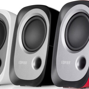 R12U USB Compact 2.0 Multimedia Speakers System (White) - 3.5mm AUX/USB/Ideal for Desktop Laptop Tablet or Phone11 x360