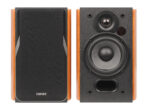 R1380DB 2.0 Professional Bookshelf Active Speakers Brown - Bluetooth/Optical/Coaxial  Line In Connection/Wireless Remote