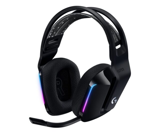 G733 Lightspeed Wireless RGB Gaming Headset Black USB  Frequency Response: 20 Hz-20 KHz - Detchable Cardioid Unidirectional Microphone