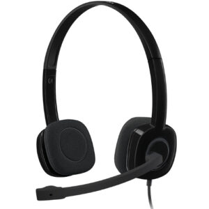 H151 Stereo Headset Light Weight Adjustable Headphone with Microphone 3.5mm jack In-line audio controls Noise-cancelling