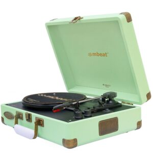 Woodstock 2  Green Retro Turntable Player