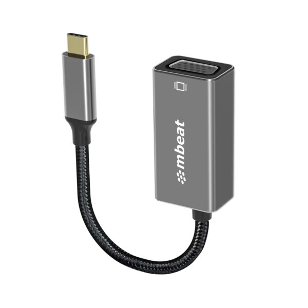 Elite USB-C to VGA Adapter - Coverts USB-C to VGA Female Port  Supports up to1920×1080@60Hz - Space Grey