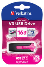 16GB V3 USB3.0 Pink Store'n'Go V3; Rectractable