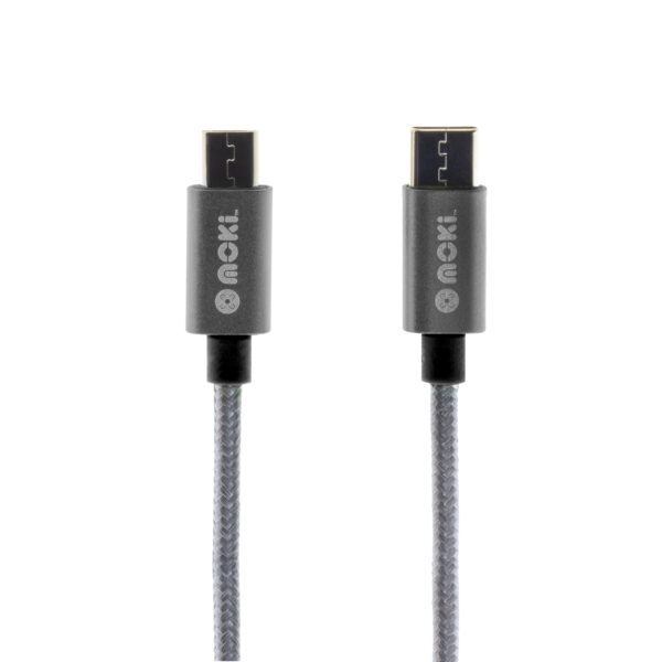 Braided Type-C to Micro SynCharge Cable - 90cm/3ft - Gun Metal