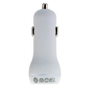 Dual USB Car Charger - White