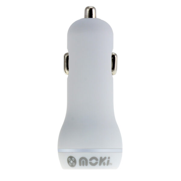 Dual USB Car Charger - White